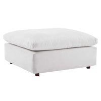 Modway Commix Down Filled Overstuffed Performance Velvet Ottoman - White-Contemporary Modern Ottoman