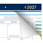 Emily Ley Simplified 2027 Desk Pad - 17" x 22" - Happy Stripe - Bilingual-12 months of monthly planning
