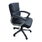 TygerClaw Mid Back Leather Office Chair, 24.4" x 14.2" x 26.8", Black-Custom fit in seconds with easy height adjustment and smooth 360° spinning