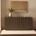 Manhattan Comfort Ardea 60" Contemporary 4-Door Sideboard - Walnut-Push-to-close door mechanism for a sleek, handle-free look