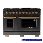 Kucht 48" KEG Series Pro Style Propane Ready Gas Range - Gemstone -Professional-class range features two 20,000 BTU dual burners with simmer, two 12,000 BTU burners, two 9,000 BTU burners, and two 6,000 BTU burners
