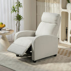 HOMCOM Push Back Recliner with Padded Seat for Home Theater - Cream White-The recliner features a robust and solid foundation for lasting durability