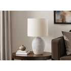 Monarch Specialties 17" H Contemporary Table Lamp - Ivory Ceramic / Ivory / Cream Shade-Ideal for brightening up a nightstand, console, end or side table, this stylish lamp features a soft ivory fabric shade that diffuses light beautifully, creating a warm and inviting ambiance