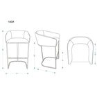 Manhattan Comfort Louvre 20" Mid-Century Modern Faux Leather Upholstered Counter Stool - Cream and Titanium Gold - 2 Pack-Upholstered in Leatherette with Foam Padding