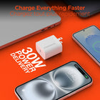 HyperGear 30W USB-C PD Wall Charger Hub with LED - White-Full-Speed Charging for MacBook Air and Chromebooks