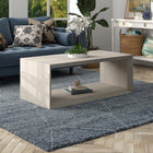 Hudson&Canal Osmond 48"W Rectangular Coffee Table - Alder White-Finished in wood-look alder white