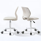 Homy Casa Fabric Task Chair - Beige-Colourful casters suitable for hardwood or carpeted floors