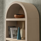 Modway Caleb 4 Arched Display Shelf Bookcase - Tan-Laminated Wood Design