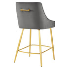 Modway Discern Performance Velvet Counter Stool - Gray-Decorative Handle