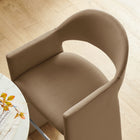 Modway Talia 41" Performance Velvet Bar Stool - Taupe-Wide Angular Armrests