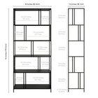 Hudson&Canal Cortland 34" Wide Rectangular Bookcase - Blackened Bronze-9