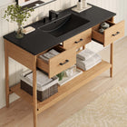 Modway Zaire 48" Single Sink Bathroom Vanity - Natural/Black-Tapered Legs