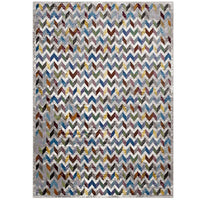 Modway Gemma Chevron Mosaic Area Rug - 5 ft W x 8 ft L - Multicolored-Chevron Mosaic Area Rug