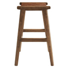 Modway Saoirse Faux Leather Wood Counter Stool - Walnut Brown - Set of 2-7