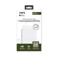 TUFF8 9H-rated Tempered Glass with Auto Installer for Samsung Galaxy S25 Ultra-Hardness Rating: 9H Hardness