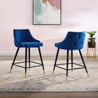 Modway Adorn Performance Velvet Counter Stool - Navy - Set of 2-Performance Velvet Polyester Upholstery