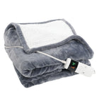 BIOS Living Heated Throw - Flannel and Sherpa - Grey-Micro plush, 100% Polyester
