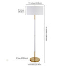Hudson&Canal Simone 2-Light Floor Lamp with Fabric Shade - Matte White/Brass/White-Includes a 8 ft. cord with rotary socket switch