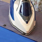 Kenmore Power Steam Iron & Vertical Garment Steamer - Blue-Stainless steel soleplate with precision tip