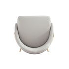 Manhattan Comfort Gracie 22" Modern Leatherette Upholstered Barstool - Stone and Gold - 3 Pack-22" L x 22" W x 41.1" H