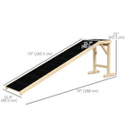 PawHut 74" L Pet Ramp with Non-slip Carpet - Natural-Anti-slip carpet on the ramp ensures safety 