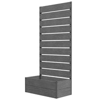Outsunny Raised Garden Bed with Trellis for Climbing Plants - 28" x 15" x 59" - Dark Grey-Climbing plants and vines can grow up and around the back trellis
