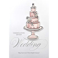 Rosedale Gold Wedding Greeting Cards/Envelopes - 5-1/2" x 8" - Best Wishes - 6 Pack-Premium quality greeting cards