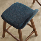 Modway Juno Wood Counter Stool - Navy Fabric - Set of 2-Splayed Legs