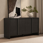 Manhattan Comfort Novara 60" Contemporary 4-Door Sideboard - Black-Push-to-close door mechanism for a clean, handle-free design