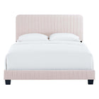 Modway Celine Channel Tufted Performance Velvet King Bed - Pink-Added Support Legs