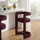 Modway Winslow Performance Velvet Counter Stool - Mulberry-Stain-Resistant Upholstery