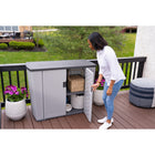 Suncast Backyard Oasis Storage Unit - 130 Gal. - Dove Grey-ASSEMBLED SIZE: 49.75 in. W x 23.5 in. D x 38 in. H.