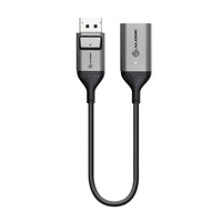ALOGIC Ultra DisplayPort 1.4 to 4K HDMI Active Cable - 0.2m-Plug and Play - Active Chipset - The HDMI adapter includes a built-in chipset to allow support for ACTIVE conversion. The ACTIVE cable will work with DisplayPort or DisplayPort outputs that are not capable of outputting DP++, such as a video card like AMD Eyefinity, it will also work with DP++ outputs. The cable is also Plug and Play, allowing for immediate use without driver or software installation.
