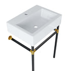 Modway Redeem 24" Wall-Mount Black Stainless Steel Bathroom Vanity - Black/White-Assembly Required