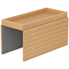 HOMCOM Foldable Bamboo Sofa Armrest Tray for Drinks - Natural Wood-Keeps drinks, snacks, and remote handy, letting you relax without moving