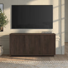 Hudson&Canal Hanson Rectangular Fluted TV Stand for TV's up to 55" - Alder Brown-Base, top, and shelves are crafted of sturdy MDF in an Alder Brown finish