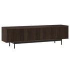 Hudson&Canal Whitman TV Stand for TV's up to 75" - Alder Brown-Features four doors with open-concept storage cabinets
