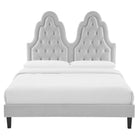 Modway Alexandria Tufted Performance Velvet Twin Platform Bed - Light Grey-8