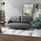 HOMCOM 58" Loveseat Sofa for Bedroom with Cushions - Grey-High-density foam seat cushion with S-springs for comfort