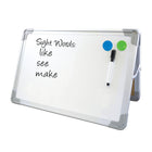 Flipside Desktop Easel Set with Pen and Two Magnets - 20" x 16"-This versatile double-sided easel brings interactivity to a child's fingertips