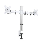ShoppingAll Dual Monitor Mount Stand with Adjustable Arm for 13"-32" Monitors - White-Hold two 15"-32" monitors with 75mm x75mm or 100mm x 100mm VESA mounting holes, supports weight up to 17.6lb/8kg on each arm