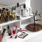 HOMCOM Makeup Vanity Desk with Lighted Mirror - 31.5" L x 15.7" W x 53.1" H - White-Anti-tipping hardware enhances stability 