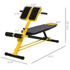 Soozier Adjustable Weight Bench - Black and Yellow-Can perform hyperextension, side bend, sit-ups, reverse crunch, Dumbbell row, Dumbbell press and more