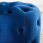Modway Amour Tufted Button Round Performance Velvet Ottoman - Navy-Durable Stain-Resistant Fabric