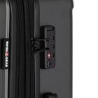 Swiss Gear Hardside Spinner 24" Checked Luggage - Dark Grey-Large split-case interior with elastic compression straps to keep clothes secure and wrinkle-free