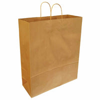 Eddie's 100% Recycled Kraft Shopper Paper Bag - 16" x 6" x 19" - Kraft - 100 Pack (226207-100)-100% Recycled Kraft Paper Shopping Bags