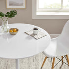 Modway Lippa 36" Round Wood Dining Table - White-Seats 2