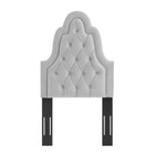 Modway Augustine Tufted Performance Velvet Twin Headboard - Light Grey-Durable Stain-Resistant Fabric