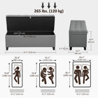 HOMCOM 47 Inch Linen Storage Chest Ottoman Bench - Dark Grey-Multi-functional as a shoe bench or an end-of-bed bench