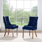 Modway Pose Performance Velvet Dining Chair - Navy - 2 Pack-Performance Velvet Upholstery